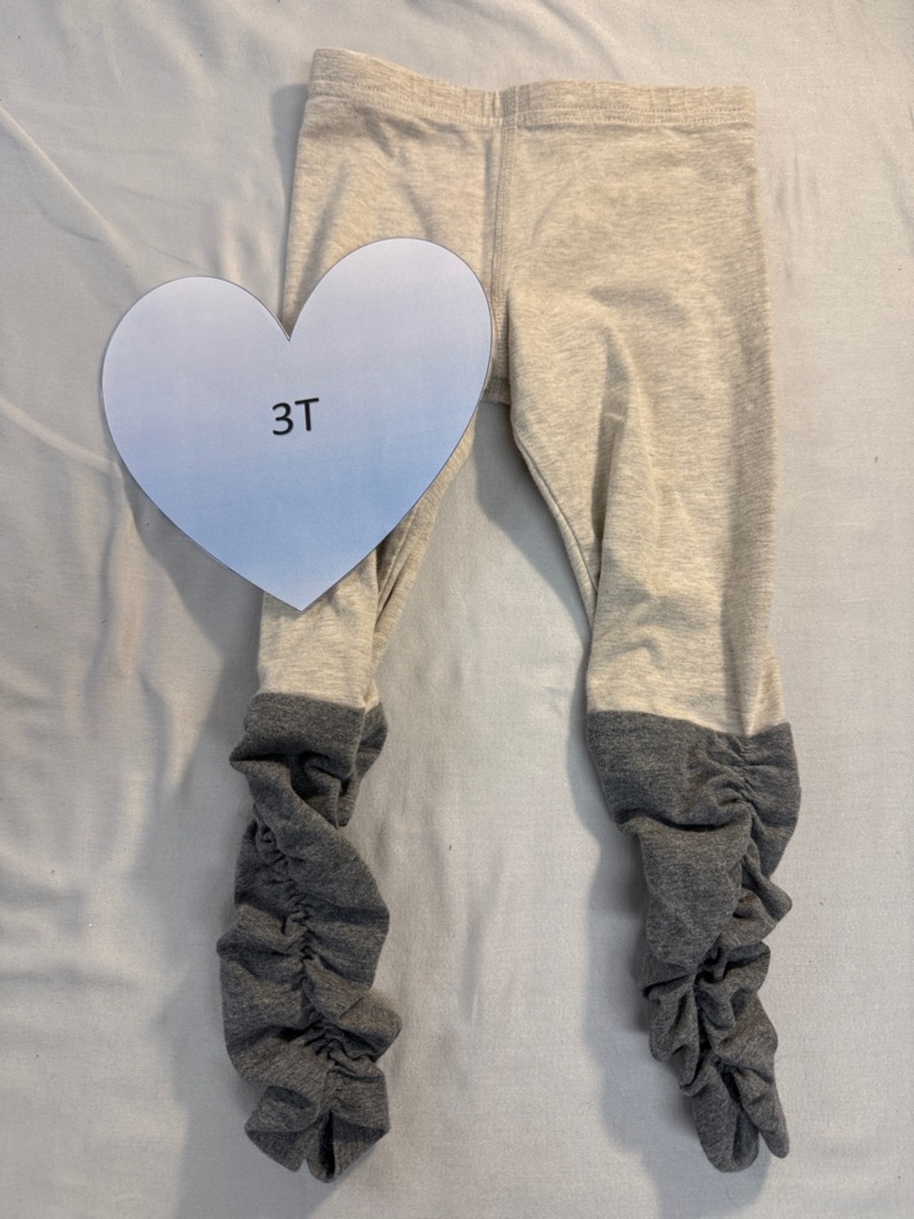 Peekaboo PK Beans - Grey Ruched Leggings with Textured Design